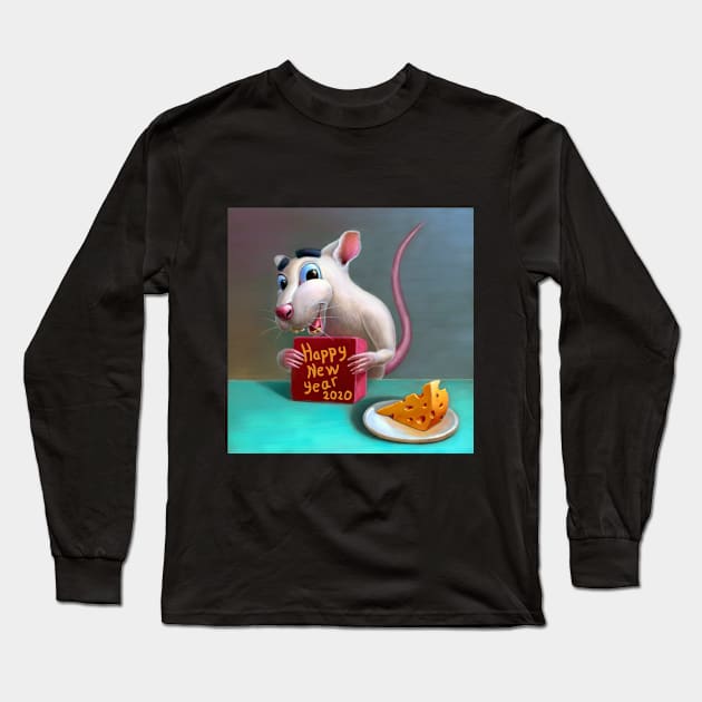 The Year of the Rat Long Sleeve T-Shirt by OlegRum